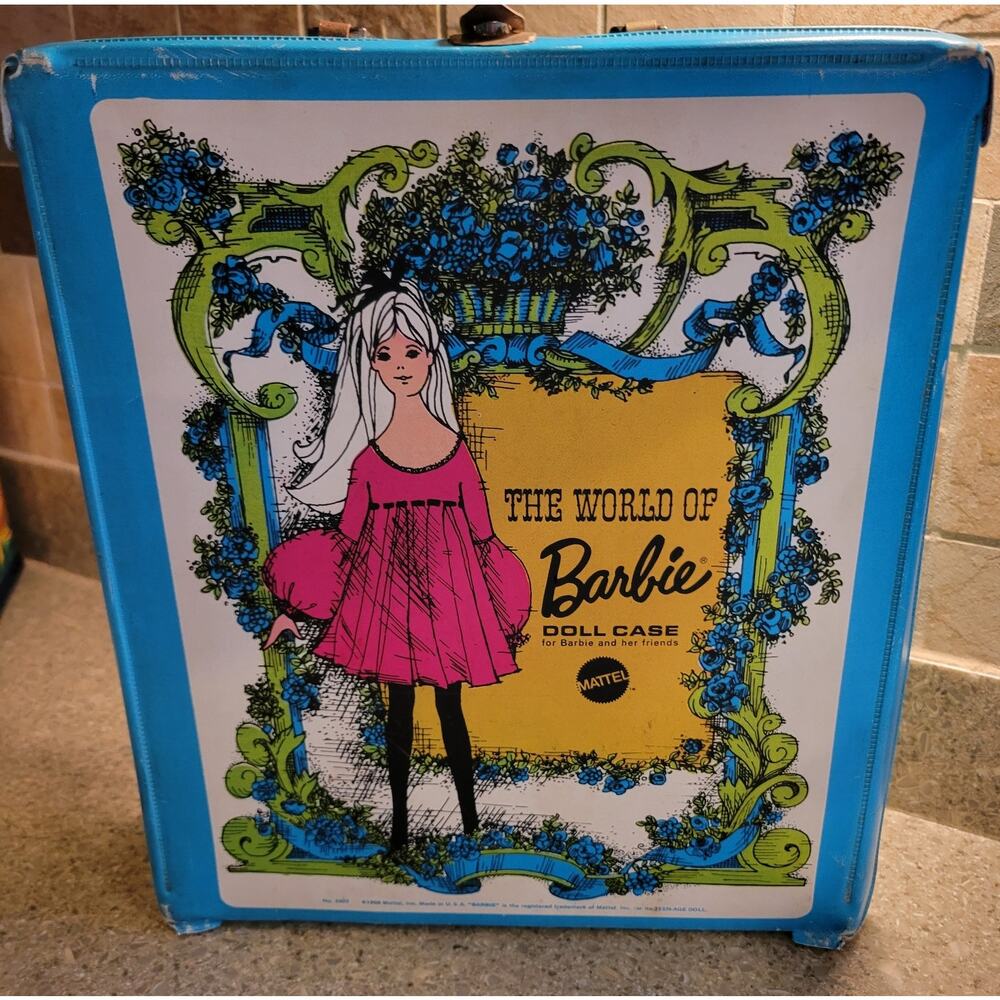 Vintage 1968 Mattel The World of Barbie Doll Case Carry Original No. 102